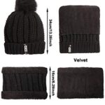 5 Packs Winter Warm Hat and Gloves Set Knitted Scarf Beanie Pompom Hat Winter Ear Warmer Ski Earmuffs Stocking for Women