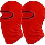2 PCS Balaclava Ski Mask Face Cover Full Head Mask Windproof Sun UV Protection Outdoor Sport Skiing Scarf Cycle Cap Men Women (Red)