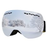 Supertrip Professional Ski Goggles for Men and Women Double Lens Anti-fog Big Spherical Skiing Unisex Multicolor Snow Goggles Gray Revo Mirror Silver (VLT 9.75%)
