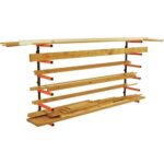 Lumber Storage Rack Portamate PBR-001. Six-Level Wall Mount Wood Organizer Rack that Holds Up to 100 lbs. per Level. Ideal for both Indoor and Outdoor Use.