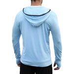 MeetHoo Men’s Fishing Shirt Sun Protection Shirts UV SPF T-Shirts UPF 50+ Long Sleeve Rash Guard for Swimming Sailing Hiking Zipper-Blue Medium