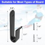 HHUXIUE Horizontal Ski Hanging Clip Wall Mount Bracket Storage Ski Display Wall Mount Bracket for Room Garage (2 Sets)