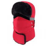 Mysuntown Winter Windproof Warm Hat & Trapper Ushanka Hat, Beanie Warm Hats for Men and Women Outdoor Skiing Sport (Red)