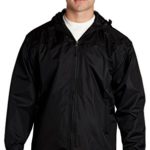 Equipment De Sport USA Men’s Hooded Water Resistant Front Zip Lined Windbreaker Jacket XSmall Black