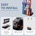 Hikeen Ski Storage Rack Floor Mount,Ski Storage Stand for Snowboard and Poles,Snowboard Rack with Rubber Pads for 4 Pairs of Freestanding Skis or 1 Wide Ski,Adjustable Slot Width