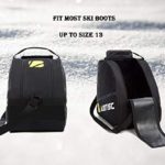AUMTISC Ski Bag Padded 2 Piece Ski and Boot Bag Combo for 1 Pair of Ski Boots Adjustable Length Ski Bag Up to 200cm (Black)