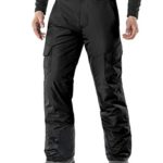 TSLA Men’s Rip-Stop Snow Pants Windproof Ski Insulated Water-Repel Bottoms, Snow Cargo(ykb83) – Black, 2X-Large (Waist 38.5-41 Inch)