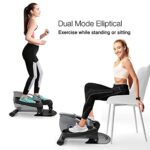 PERLECARE Under Desk Elliptical Portable Elliptical Machine, Desk Bike Pedal Exerciser with Adjustable Resistance & LCD Monitor, Non-Slip Quiet Elliptical Suitable for Gym Office Home – Model PCPE01