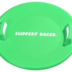 Slippery Racer Downhill Pro Saucer Disc Snow Sled, Green