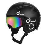 Odoland Snow Helmet Set with Ski Goggles, Unisex Snow Sports Helmet & Goggles, Shockproof & Universal Fit, Protective Helmet & Goggles for Skiing Skating Snowboarding & More Winter Outdoor Sports (L)