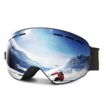 ALTMAN OTG Ski Goggles, Outdoor Sports Snow Snowboard Goggles with Anti-Fog UV Protection Interchangeable Spherical Frameless Lens, Windproof for Motorcycle Bicycle Skiing Skating (Silver)