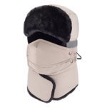 Mysuntown Winter Windproof Warm Hat & Trapper Ushanka Hat, Beanie Warm Hats for Men and Women Outdoor Skiing Sport (Kahki)