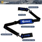 Hytiland Ski & Pole Carrier Straps, Adjustable Ski Shoulder Strap with EVA Holder Protect From Scratches, Downhill Skiing Gear Ski Accessories For Men and Women (Blue Shoulder Pads)