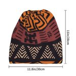 YILEQUAN Winter Knitted Beanie Hat for Women/Men – African Mud Cloth Tribal – Warm & Soft Caps for Outdoor Skiing