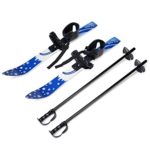 Odoland Kid’s Beginner Snow Skis and Poles, Low-Resistant Ski Boards for Age 4 and Under, Snowflake