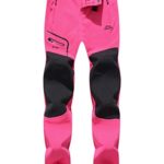 BenBoy Women’s Outdoor Waterproof Windproof Fleece Cargo Snow Ski Hiking Pants,SF1602W Deep Pink XS