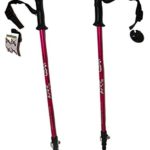 WSD Ski Poles Telescopic Adjustable Collapsible Kids Junior Downhill/Alpine ski Poles Pair with Baskets 32″ to 42″ New (Pink)
