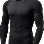 TSLA Men’s Thermal Wintergear Compression Baselayer Long Sleeve Top, Thermal Athletic(yud34) – Black, Large