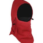 Tahbilk Balaclava Fleece Hood,Heavyweight Cold Weather Winter Motorcycle,Windproof Ski Mask,Ski&Snowboard Gear (Red+Black2)