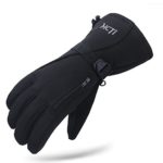 MCTi Waterproof Mens Ski Gloves,Winter Warm 3M Thinsulate Snowboard Snowmobile Cold Weather Gloves Black X-Large