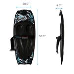 SereneLife Water Sport Kneeboard with Hook For Kids & Adults, Kneeboard with Strap for Boating, Waterboarding, Kneeling Boogie Boarding, Knee Surfing, (SLKB10),Black/Blue