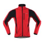ARSUXEO Winter Warm UP Thermal Softshell Cycling Jacket Windproof Waterproof Bicycle MTB Mountain Bike Clothes 15-K Red Size X-Large