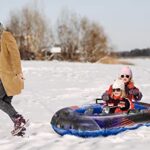 Slippery Racer Inflatable Toboggan Snow Sled for Kids with Reinforced Side Handles.