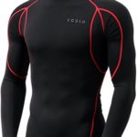 Tesla TM-MUT12-KKR_Medium Men’s Mock Long-Sleeved T-Shirt Cool Dry Compression Baselayer MUT12