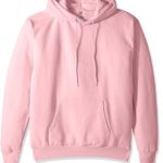Hanes Men’s Pullover EcoSmart Fleece Hooded Sweatshirt, Pale Pink, X Large