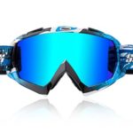 Shinmax Ski Goggles, Windproof Dustproof Snow Goggles Skate Goggles, UV400 Protection Bendable Cycling Glass Protective Glass with Adjustable Anti-Slip Strap for Men or Women (Blue)