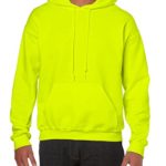 Gildan Men’s Heavy Blend Fleece Hooded Sweatshirt G18500, Safety Green, X-Large