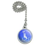 Skiing Ski Lift Symbol in Snow Ceiling Fan and Light Pull Chain