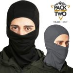 Balaclava – Windproof Ski Mask – Cold Weather Face Mask for Skiing, Snowboarding, Motorcycling & Winter Sports. Ultimate Protection from The Elements. Fits Under Helmets (2-Pack, Black / Cool Gray)