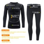 Men’s Thermal Underwear Set, Base Layers Winter Gear Compression Long Johns with Fleece Lined for Skiing Black
