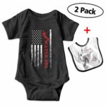 Robprint American Flag Water Ski Skiing Baby Boys’ Girls’ Cotton Short-Sleeve Onesies & Baby Bibs