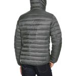 Amazon Essentials Men’s Lightweight Water-Resistant Packable Hooded Puffer Jacket, Charcoal Heather, Medium
