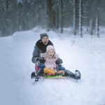 AQUARM Foam Snow Sled with 2 Sturdy Soft Handles & Slick Bottom, Toboggan Perfect for Kids Winter Sport Fun, Outdoor Sledding for Boys Girls (35-Inch)(Deep Green)
