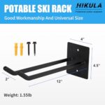 Ski Wall Rack and Snowboard Rack – 2 Pair Garage Storage Organization System Snowboard Wall Rack Skis Mount Hanger Home Shed and Garage Snowboard Wall Rack System