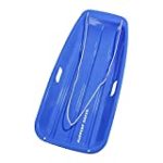 Slippery Racer Downhill Sprinter Flexible Kids Toddler Plastic Toboggan Snow Sled with Pull Rope, Blue