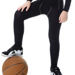CVVTEE Boys Compression Pants Base Layers Soccer Hockey Tights Athletic Leggings Thermal for Kids Black