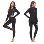 SIMIYA Thermal Underwear for Women Winter Warm Base Layer Long Johns Cold Weather Fleece Lined Skiing Hiking Running Black