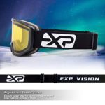 Ski Goggles Snowboard for Men Women, OTG Spherical Snow Goggles with Dual Layer Anti Fog and UV Protection Lens Snow Goggles, Detachable Lens Windproof snowboarding Sports Goggles (Black Frame Yellow)
