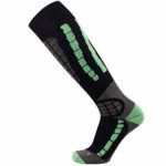 PureAthlete Ski Socks – Best Lightweight Warm Skiing Socks (Black/Mint Green, L/XL)