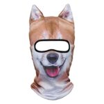 JIUSY 3D Animal Ears Balaclava Windproof Face Mask Protection for Skiing Snowboard Cycling Motorcycle Music Festivals Raves Halloween Party Summer Winter Cold Weather Sports Funny Shiba Dog MEB-04