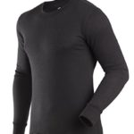 ColdPruf Men’s Basic Dual Layer Long Sleeve Crew Neck Base Layer Top, Black, Large