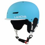 LANOVAGEAR Kids Adult Ski Sports Helmet for Youth Men Women with Mini Visor (Blue, L (23.2-24in))