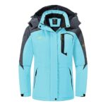 Pdbokew Women’s Skiing Snowboarding Jackets Fleece Hood Mountain Snow Coat