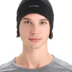 Icebreaker Merino Quantum Merino Wool Beanie, Unisex, – Breathable, Warm Winter Hats with Full Ear Flaps for Skiing, Hiking, Snowboarding – Premium Women’s and Men’s Hats, Black, One Size