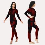 MEETWEE Thermal Underwear for Women, Long Johns Ski Cold Weather Gear Set Base Layer Warm Winter Top and Bottom Running Red Large