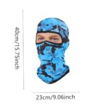 Camouflage Army Blue Balaclava Ski Mask Head Mask Full Face Mask Windproof Sun UV Protection Hood for Women Men
